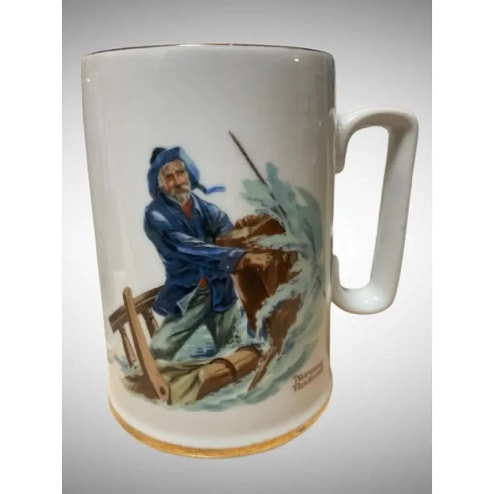 VTG‎ 85s Norman Rockwell Museum Set of 2 Nautical Themed Coffee/Tea Mug